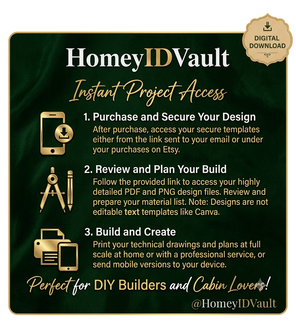 4-in-1 A-Frame Cabin Construction Plans Bundle | DIY Technical Design with Porch System, Eco Outdoor Toilet & Woodworking Gift Designs | Digital Download PDF & PNG