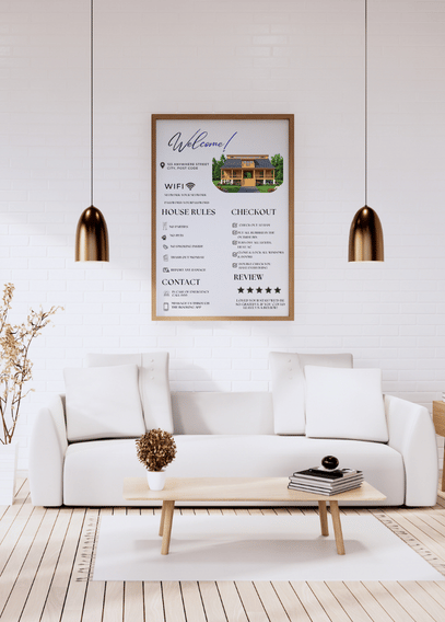 Airbnb Welcome Sign Template | Editable Canva | English
