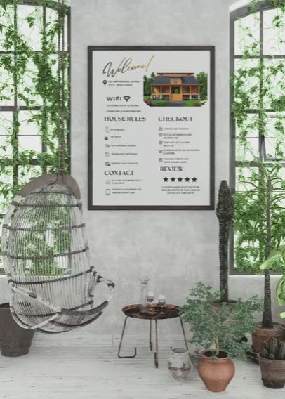 Airbnb Welcome Sign Template | Editable Canva | English